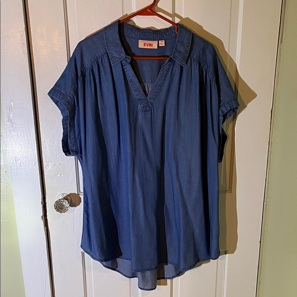EVRI Women's Classic Blue Blouse